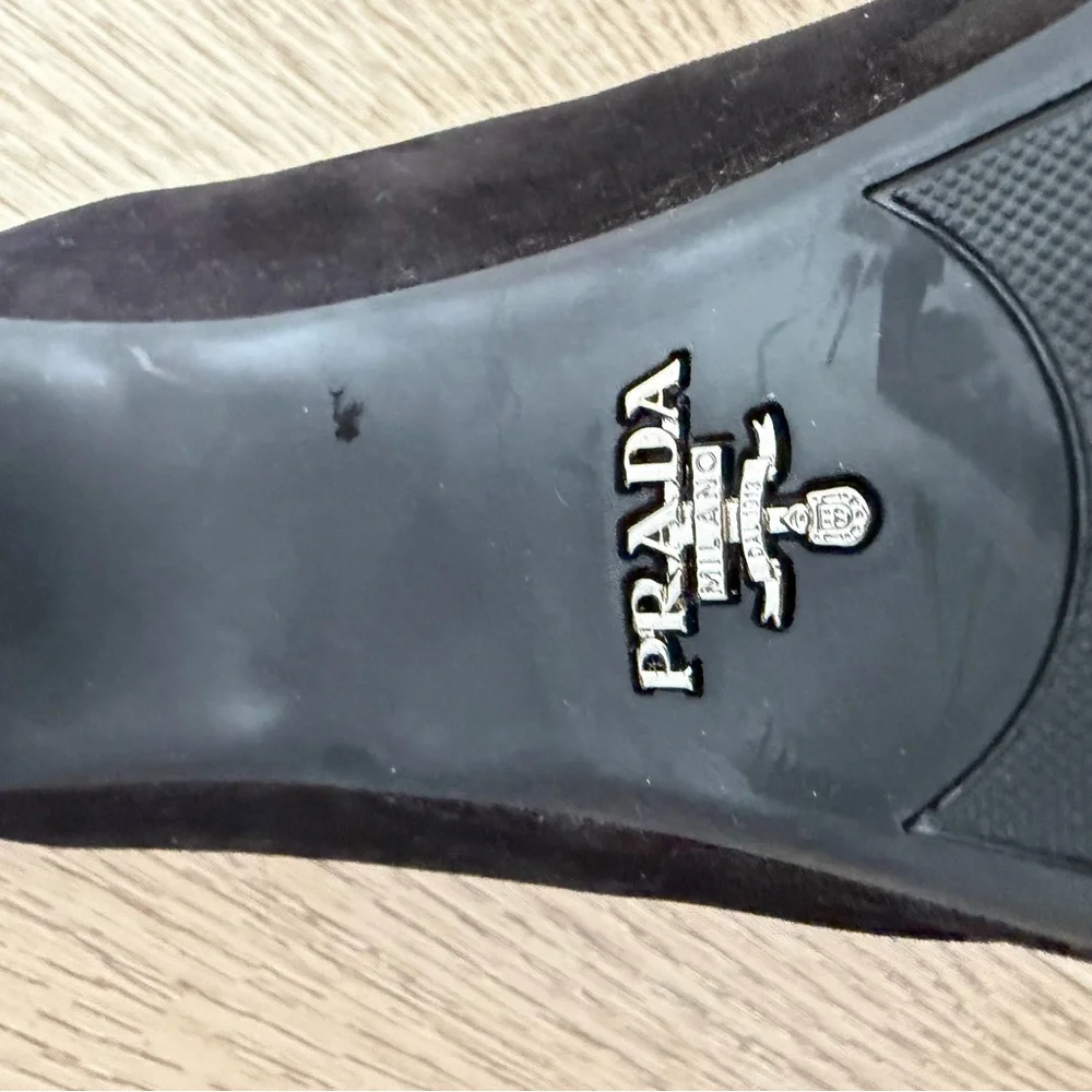 Prada Suede Platform Mules